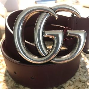 AUTHENTIC Gucci Double G Maroon Belt